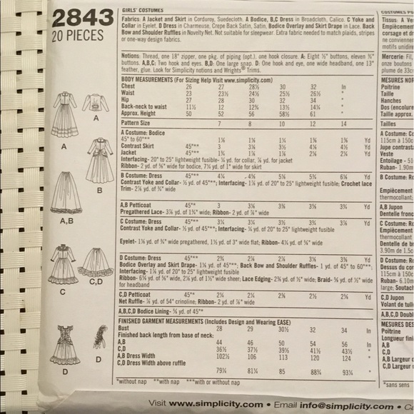 Simplicity Girls Dance Hall And More Costume Pattern - Picture 4 of 7